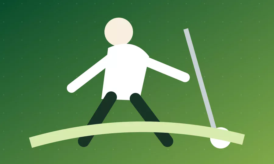 Stylized golf illustration for Golf Swing Basics